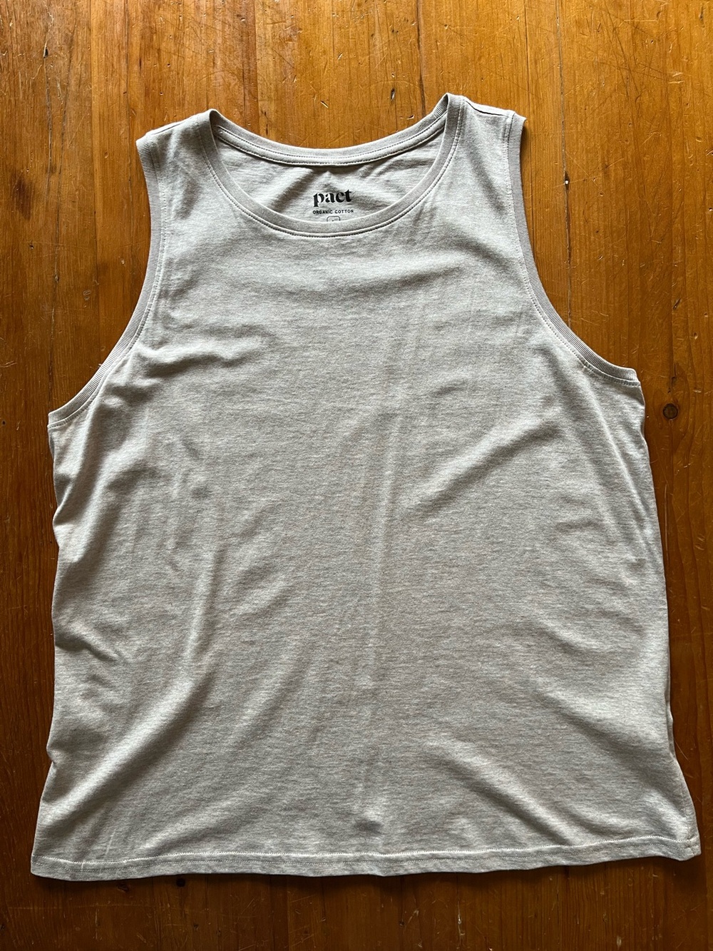 Pact Organic Cotton Oatmeal Tan Tank Top Layering Sustainable Neutral